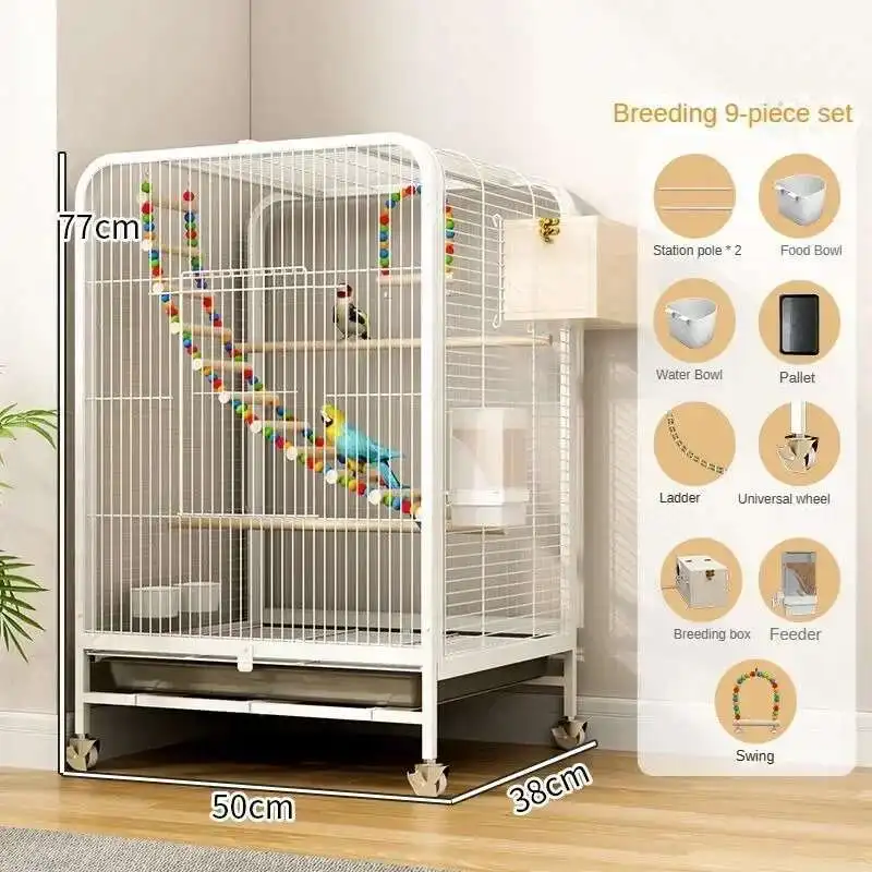 

Bird Cage Large Breeding Bird Villa Cage Tiger Skin Parrot Cage Xuan Phoenix Parrot Cage Hachiko Luxury Large Special Cage