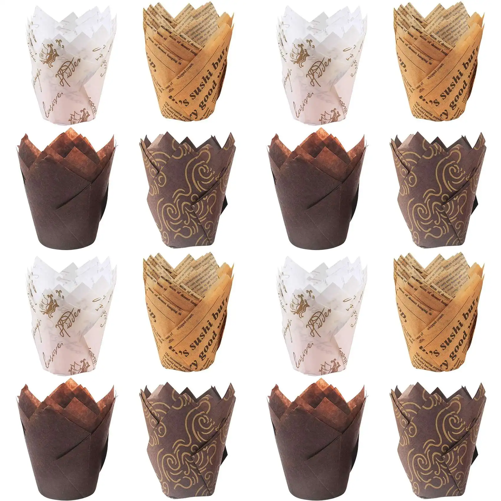 ABBN-Cupcake Molds,800 Pieces Tulip Baking Cups Muffin Cups Cupcake Liners Muffin Cases For Birthday Shower Party