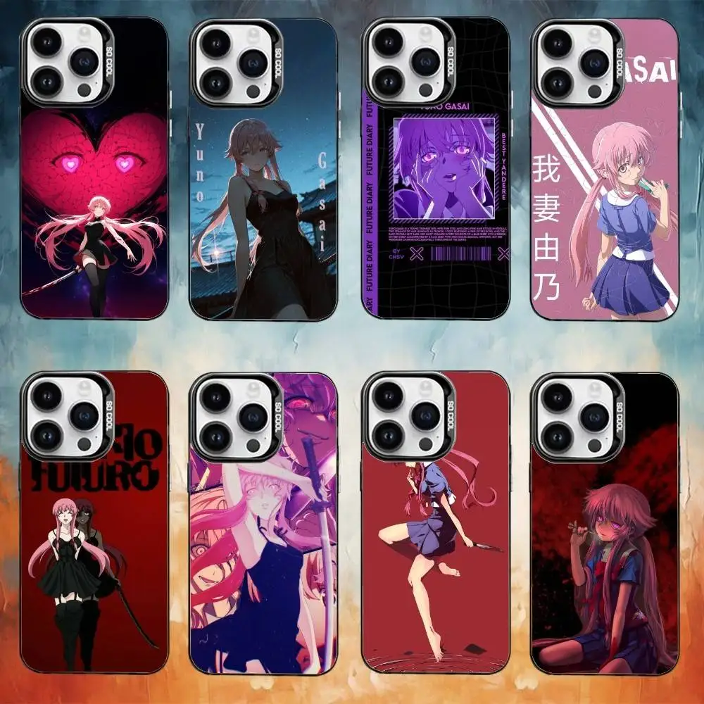 حافظة هاتف M-Mirai Anime Nikki لهاتف iPhone17,16,15,14,13,12,11 Plus، Pro Max غطاء مقاوم للصدمات من الحلوى السوداء غير اللامعة #1