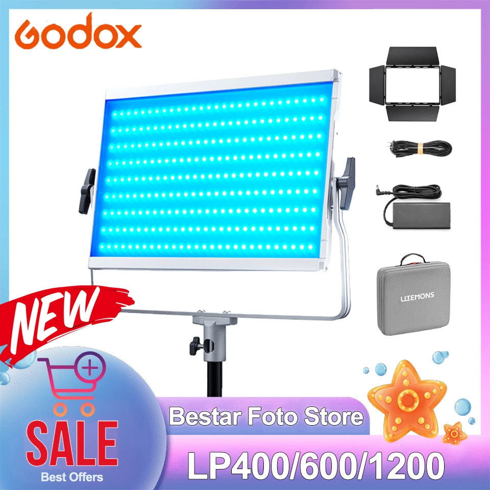 

Godox LITEMONS LP400R/Bi LP600R/Bi LP1200R/Bi LED Light Panel 2 Version Available High Brightness Photography Fill Light Control