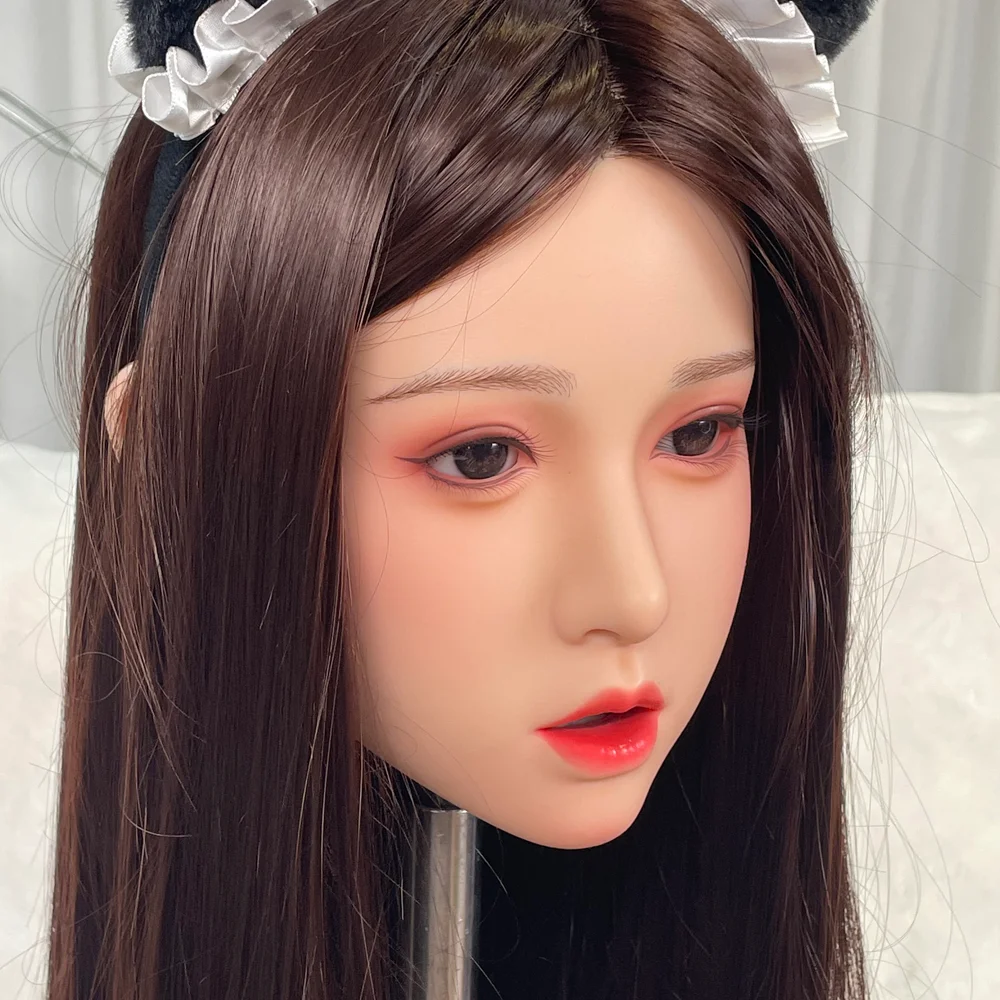Nuovo modello di testa femminile, carino, con consistenza realistica della pelle, realizzato in silicone, per parrucchieri, da collezione (senza accessori)