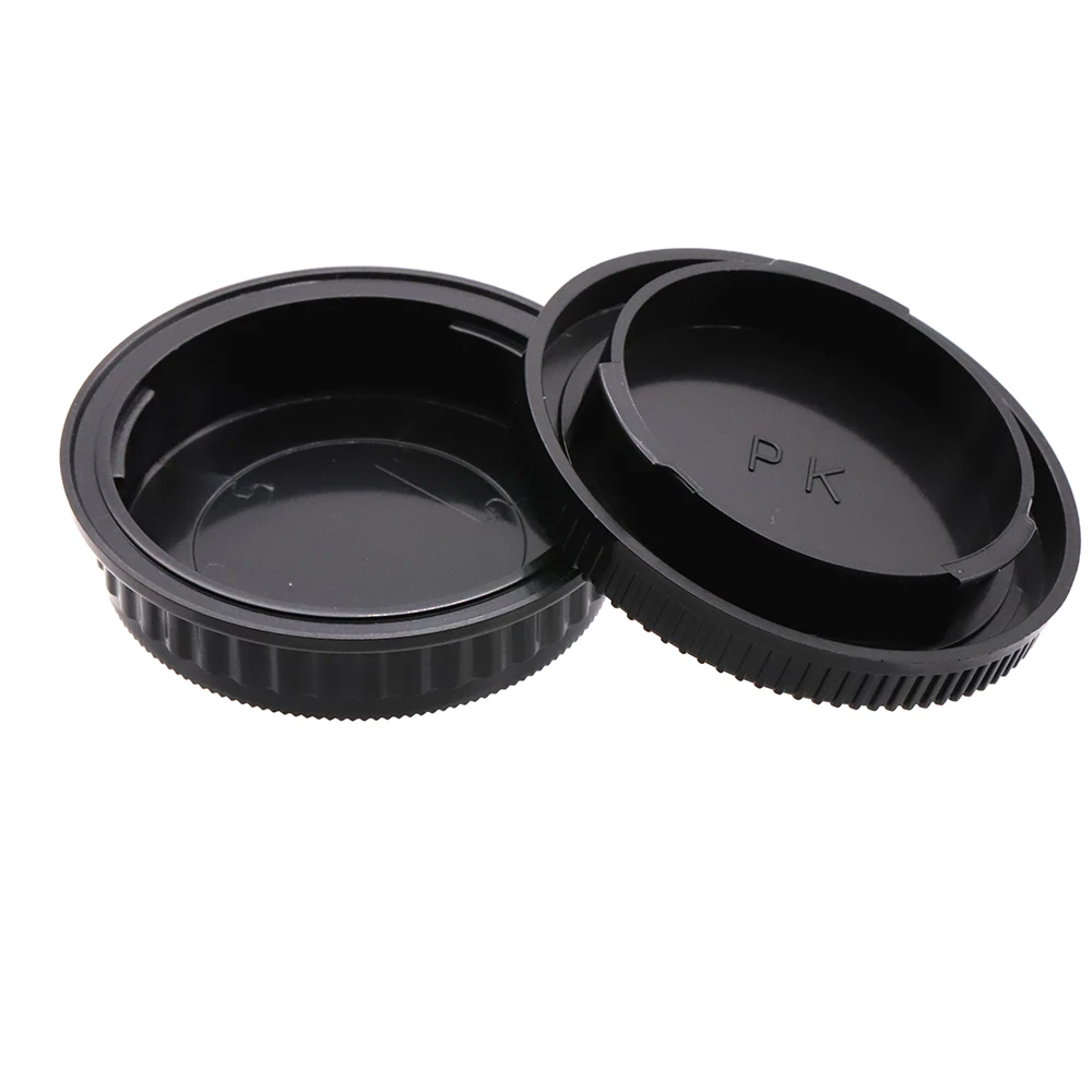 For Pentax K Rear Lens Cap / Camera Body Cap Set Plastic Black for Pentax PK K mount camera and lens