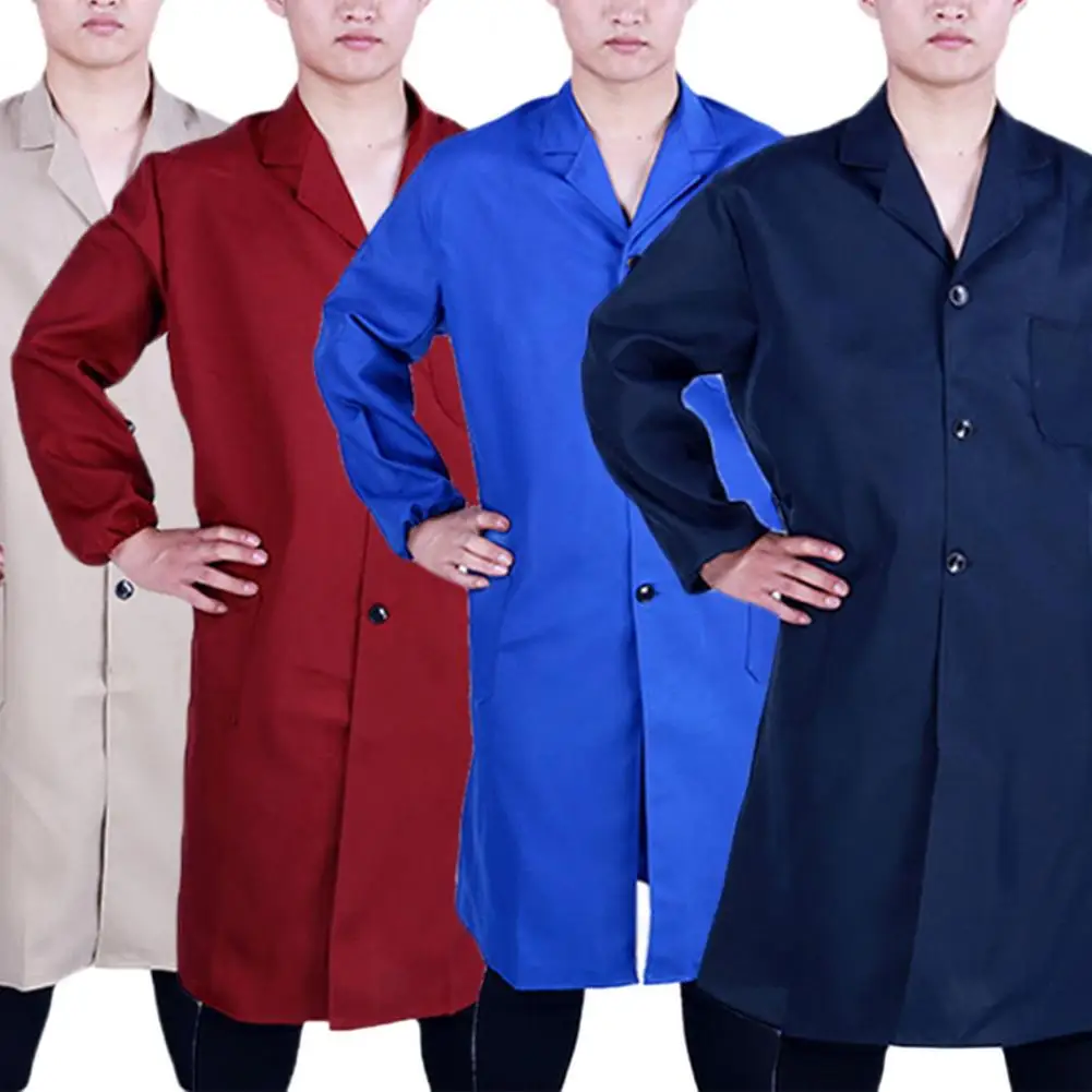 

Comfortable Work Clothes Durable Dirt-resistant Work Clothes with Pockets for Warehouse Workers Long Sleeve Loose Fit Robe Style