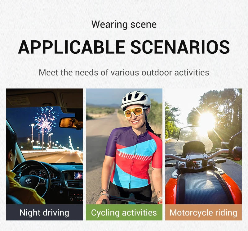 SCVCN Angebot Polarisierte Gelbe Nachtsichtbrillen Radsport-Sonnenbrillen Outdoor-Sportbrillen für Damen und Herren Fahrrad-Fahrbrillen – Detail 5