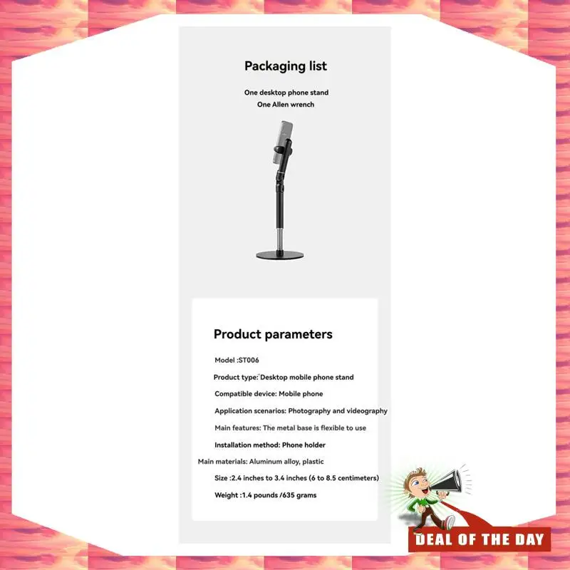 24-Hour Delivery Adjustable Live Broadcast Desktop Phone Holder Stand For Smartphone Bracket For Mobile Telefoon