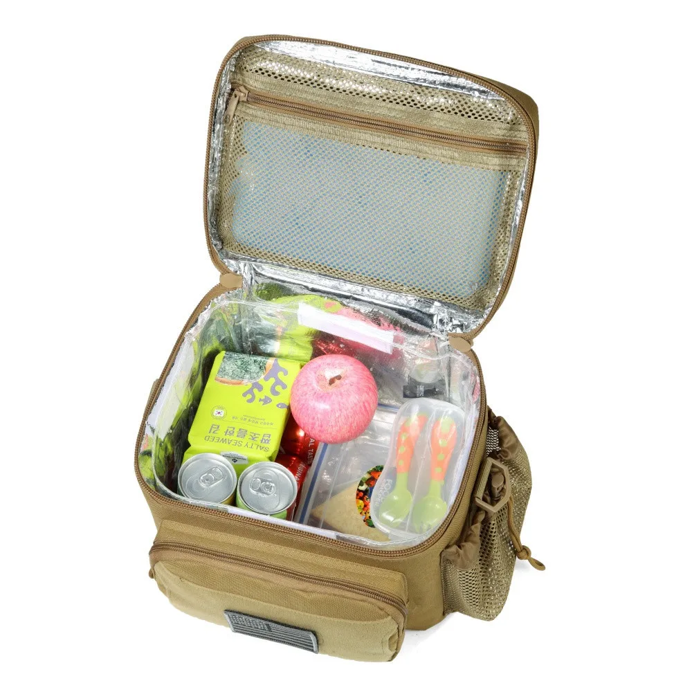 Insulated single shoulder large capacity outdoor picnic tactical refrigerated handbag, ice bag, lunch box bag, lunch bag view 5