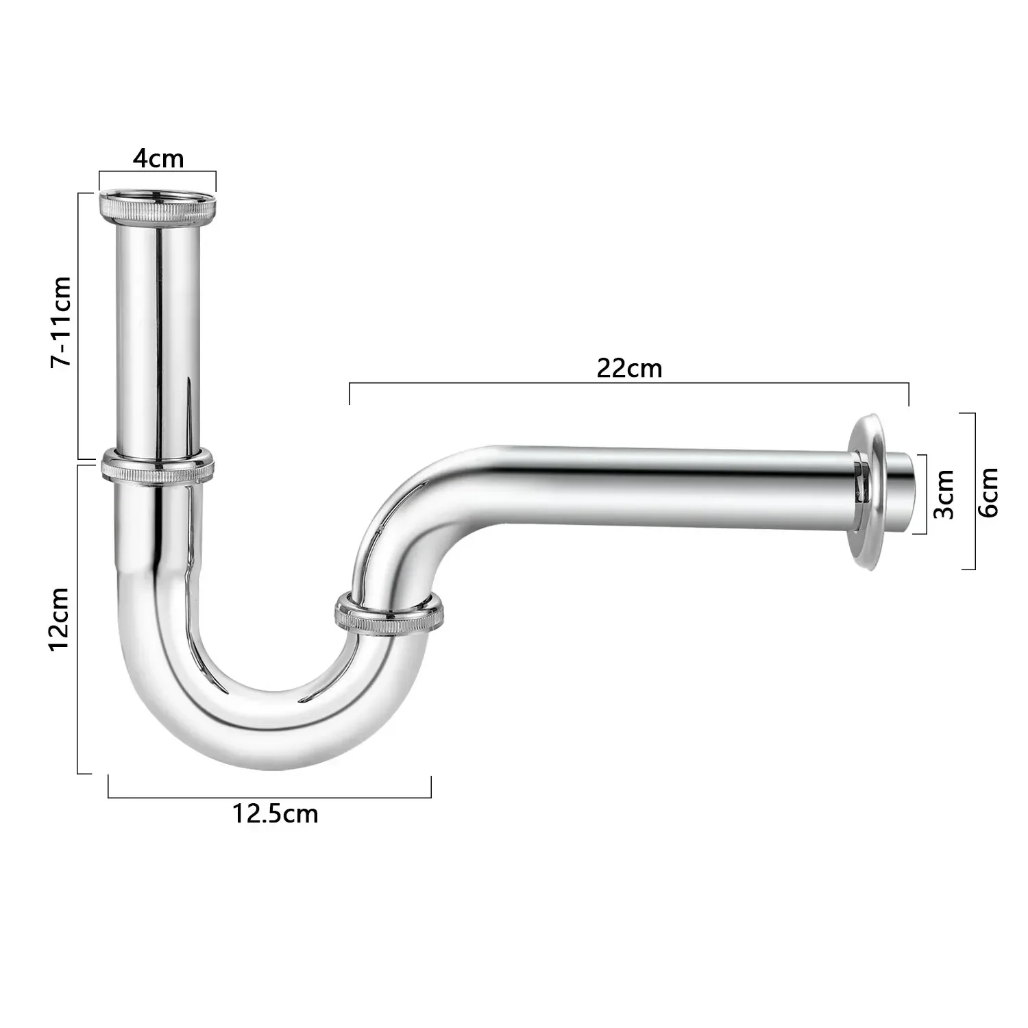 Válvula de drenaje de residuos de acero inoxidable, sifón antiolor, trampa de agua de 1/4 pulgadas x 32mm para lavabo, escurridor, válvula de drenaje, tubería de alcantarillado