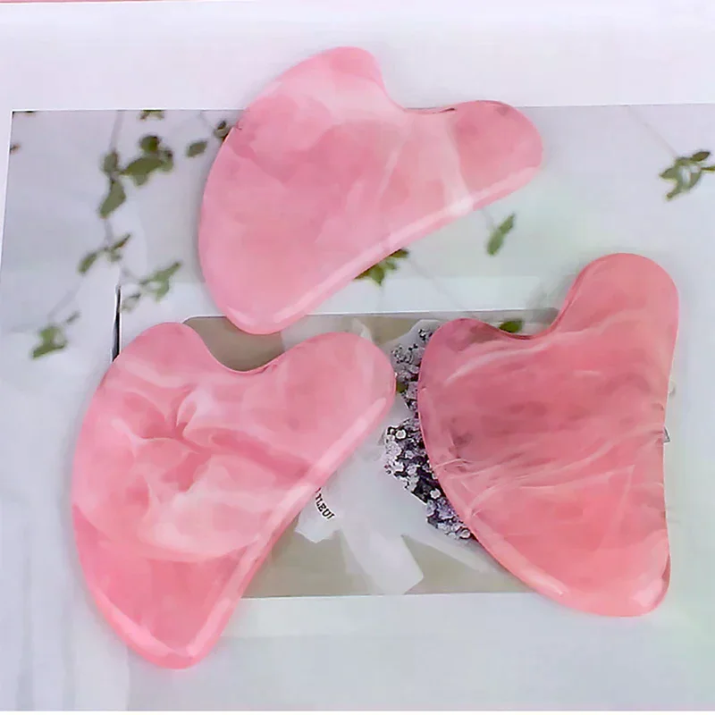 Natural Stone Jade Gouache Scraper Rose Quartz Facial Gua Sha Tools Neck Massager for Face Lifting Wrinkle Remover Beauty Health