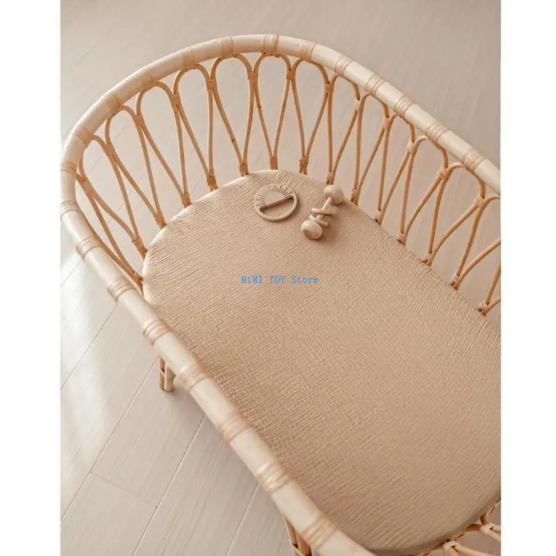 

24BE Bed Bassinet Sheet Sleeve for Restful Care Nursery Essential 82x41cm