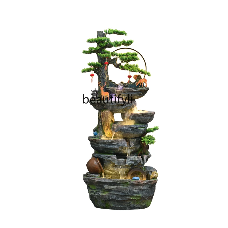 Garden Rockery Make a Fortune as Endless as Flowing Water Decoration Living Room Entrance Fish Pond Landscape