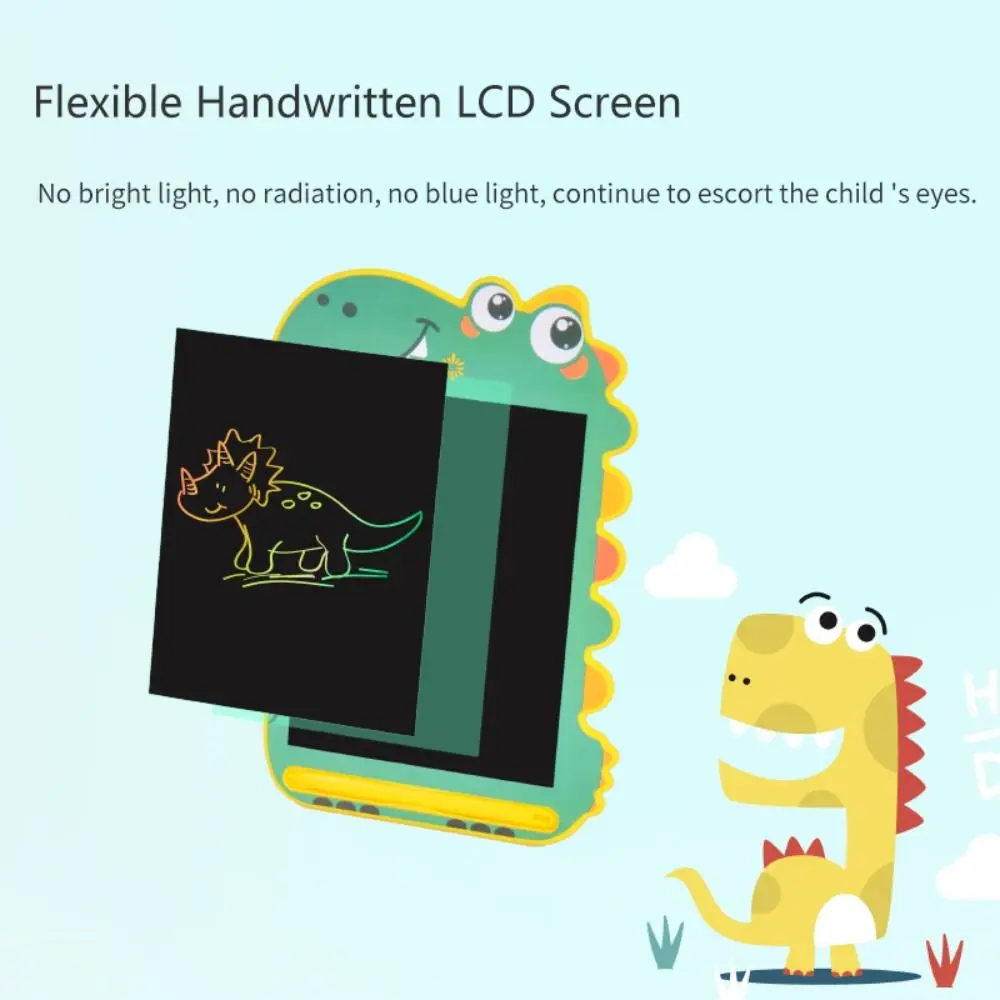 Dinosauro portatile Tavolo da disegno digitale per bambini Giocattolo Cartoni animati elettronici Tavoletta da scrittura Cancellabile LCD Disegno Graffiti Board Regalo per bambini