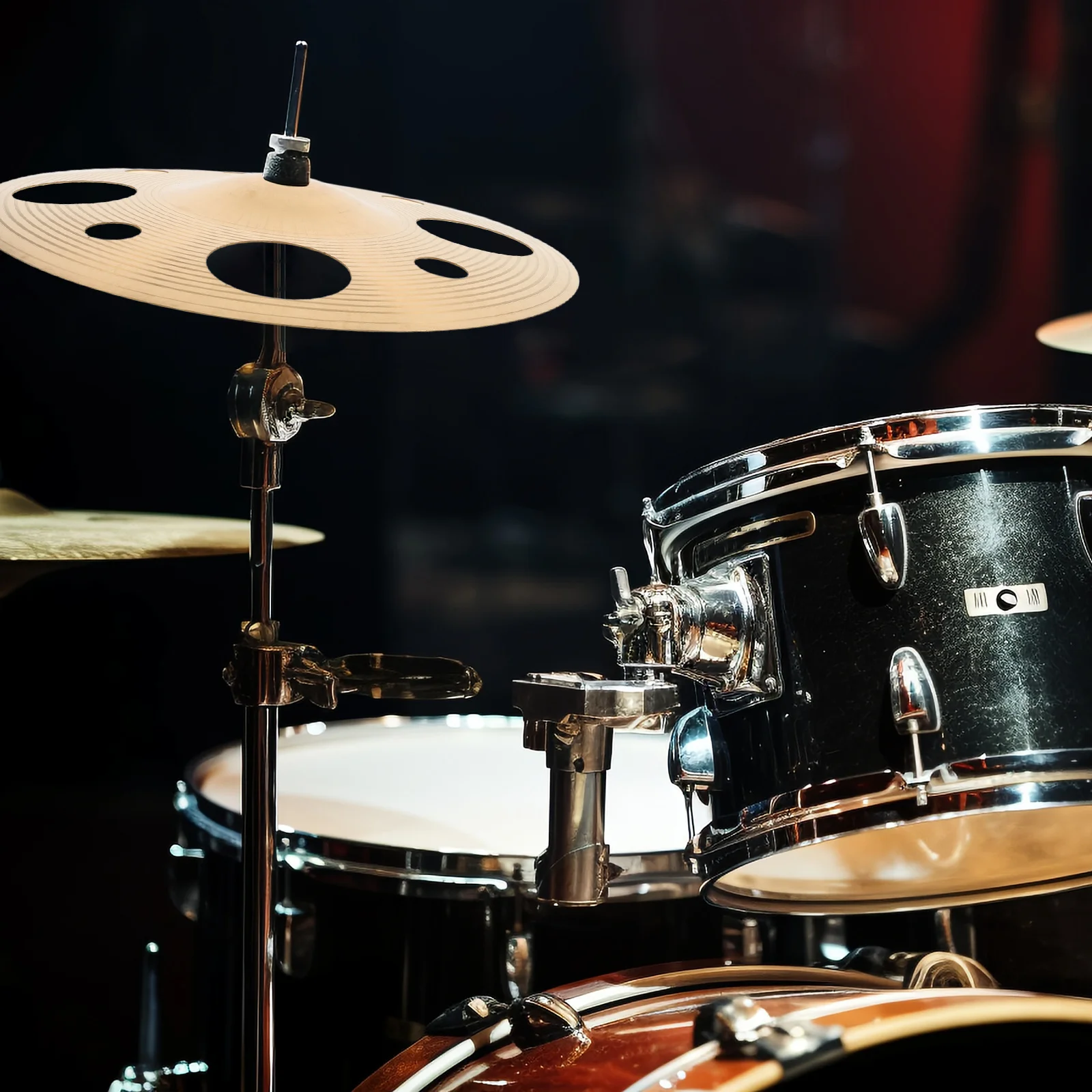 

9.82 Inch Alloy Hand Cymbal Unique Perforated Design Enhanced Sound Penetration Stage Performance Drum Set Accessories