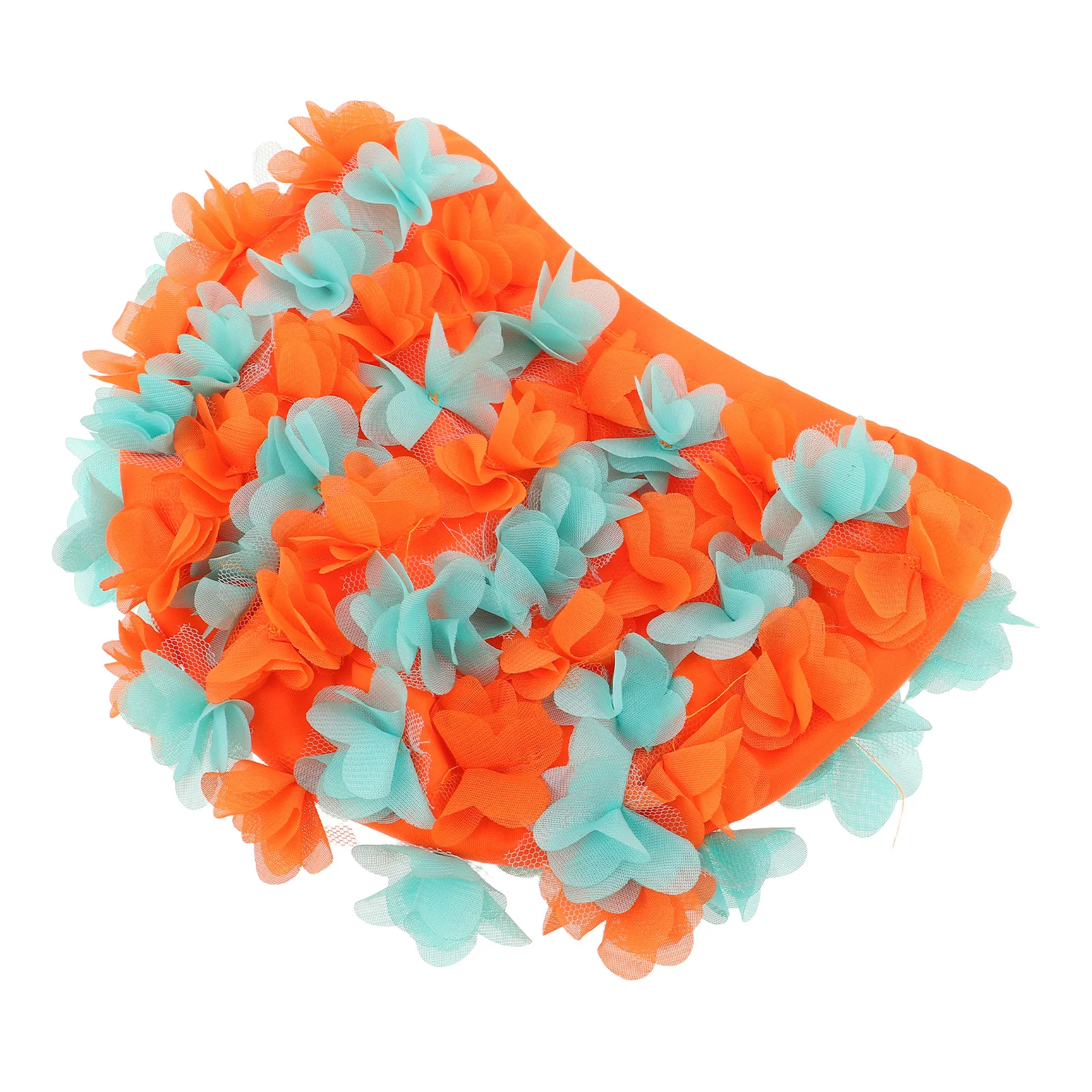 قبعة سباحة نسائية على شكل زهرة أنيقة بتصميم بتلات ثلاثية الأبعاد، قبعة سباحة مرنة قابلة للتنفس للشعر الطويل للأنشطة الخارجية على الشاطئ