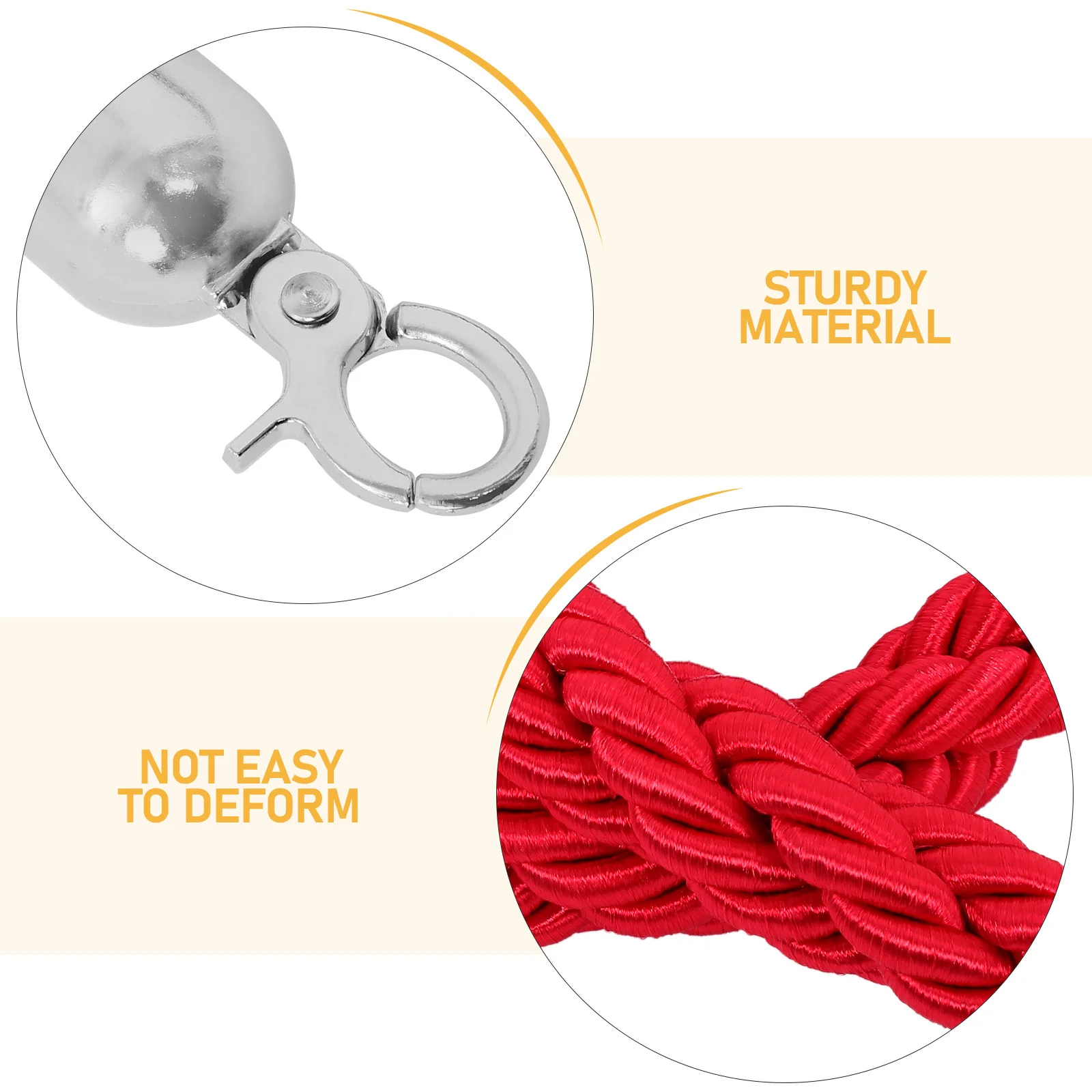 1.5 متر طابور حبل مقسم مضفر حاجز التحكم في الحشود للمناسبات الفنادق المطارات Stanchion استبدال حبل السلامة الزخرفية #4