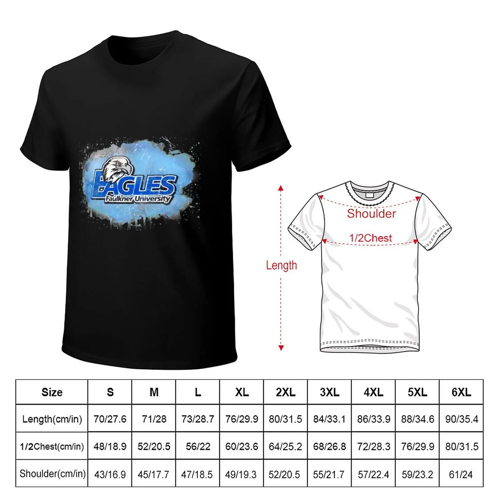 Faulkner University Rustic Watercolor Logo T-Shirt Creative Graphic Tee Shirt