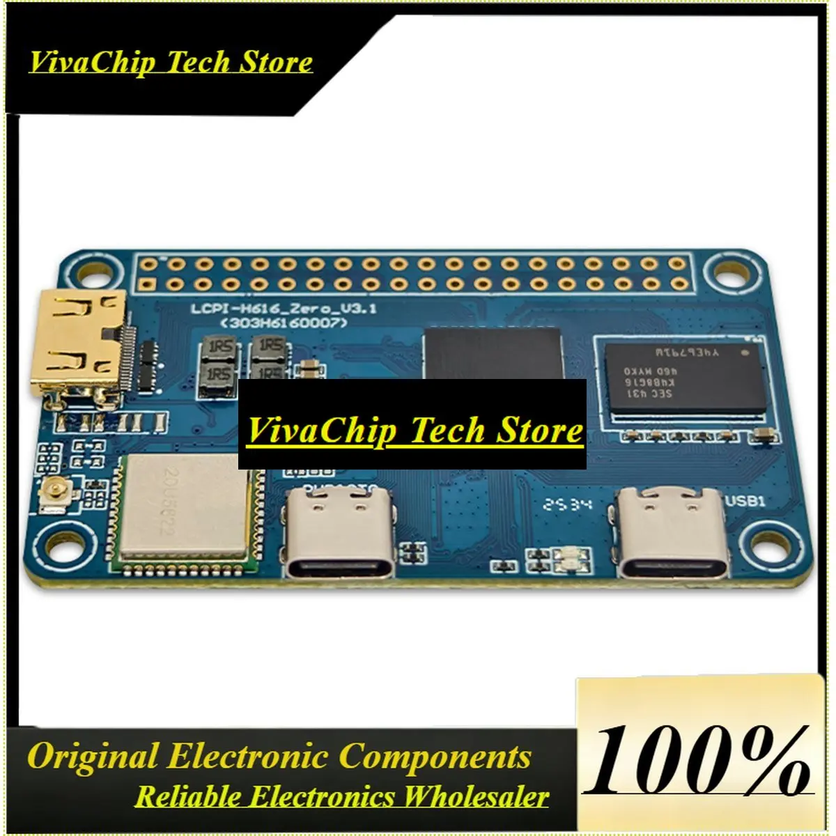VivaA26Z For Allwinner H616 ZERO Development Board 512M ARM Motherboard Supports 4K/60fps TV Box Module For OTT
