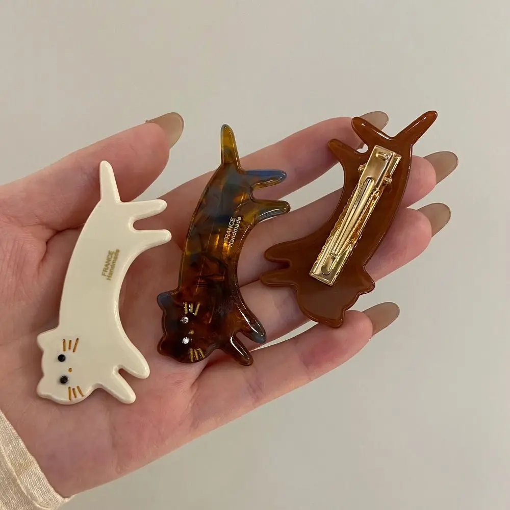 

Sweet Kitten Cat Shaped Hair Clip Acetic Acid Geometry Animals Hairpin Hair Accessories Small Cute Side Clip Female