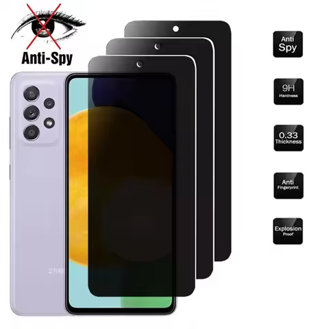3D Privacy Screen Protectors For Samsung A52 A13 A53 A32 A12 A50 A72 A22 Anti-spy Protective Glass For Galaxy S10E M12 M52 Glass