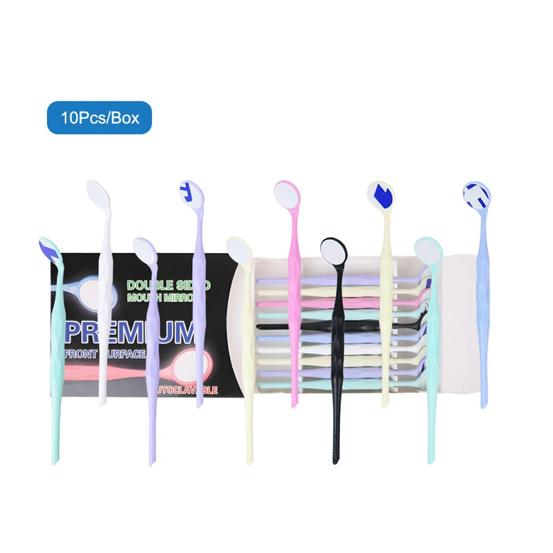 10 pz/scatola Dentale Singola/Doppia Bocca Specchi Autoclavabile Premium Esame Riflettore Specchio Orale Sbiancamento Dei Denti