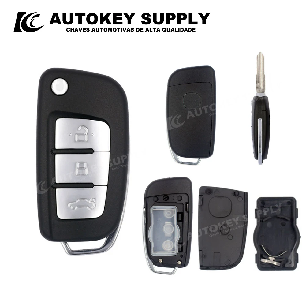 

ForChangan Modified Blade Type Folding Key Shell 3 Button Left Slot（With Logo） Autokeysupply AKCNF108