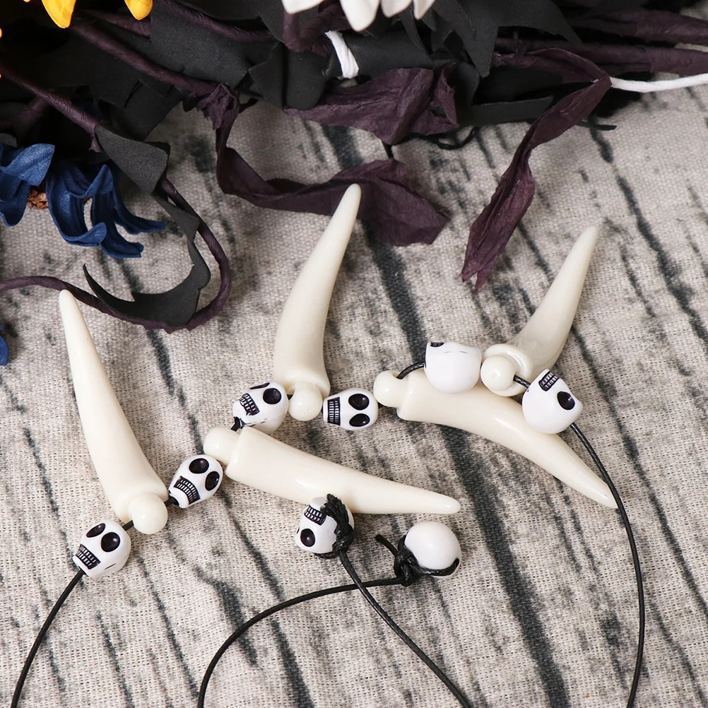 

3 шт., комплект ювелирных изделий на Хэллоуин, ожерелье из кости, декоративный браслет, набор ручных цепочек, креативный подарок для друзей, вечерние аксессуары для косплея
