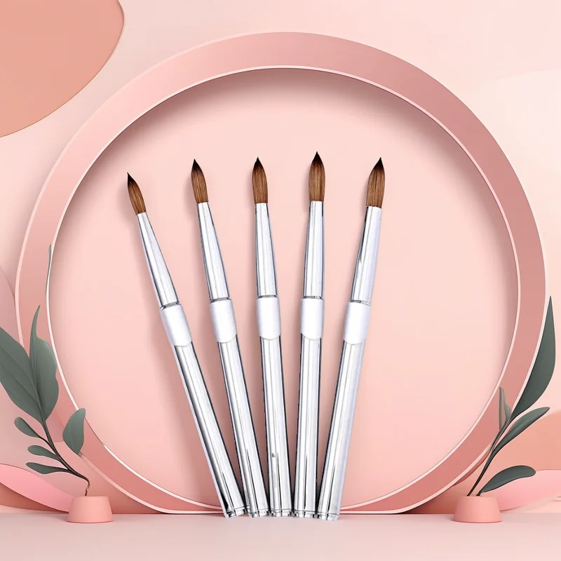 

Создайте салонные образцы с серебряной кистью TIANMI Kolinsky для наращивания геля, прецизионной живописи и подводки, инструмент для маникюра