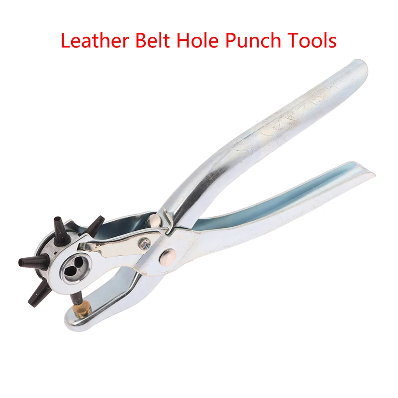 1Pc Leather Belt Hole Punch Revolving 6 Sizes Manual Handheld Tool For Diy Crafts And Industrial Use