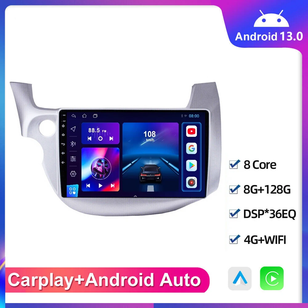 

2 Din Android 13 Car Radio for HONDA FIT JAZZ 2 2007 -2013 2014 Multimedia Player 4G+WIFI Carplay Stereo GPS DVD Head Unit