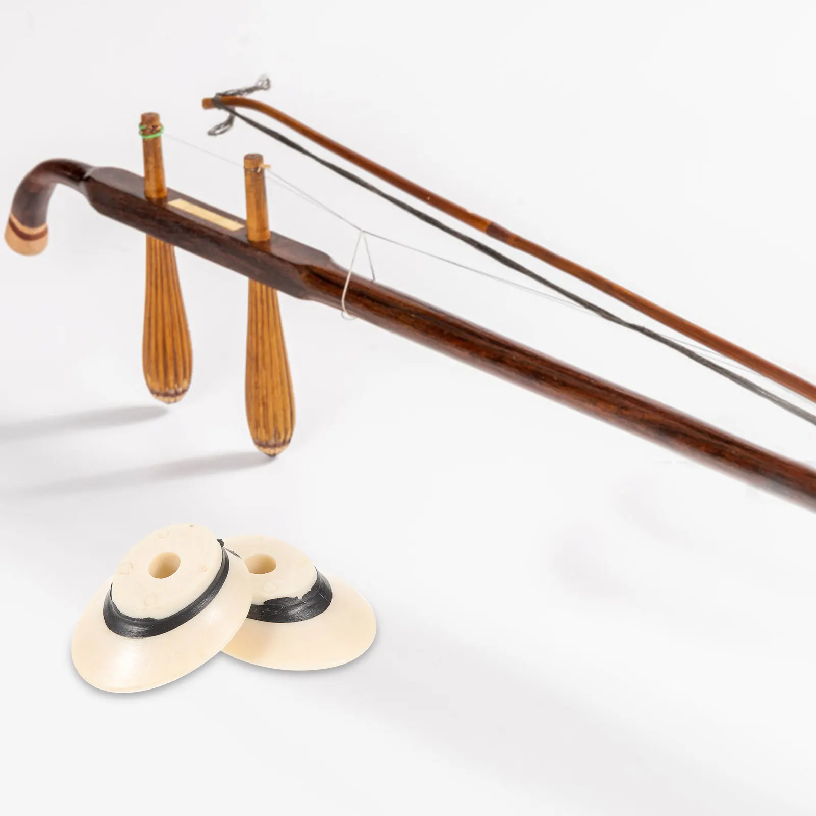 

4pcs Erhu Top Pole Heads Bone Powder Curved Design Replacement Parts For Comfortable Playing Durable Chinese Musical