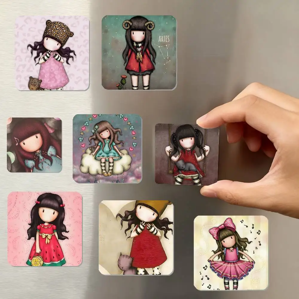 Los pegatinas cuadradas con imán para refrigerador S-SantoroS-Gorjuss Girl se pueden utilizar para personalizar son recuerdos o regalos ideales.