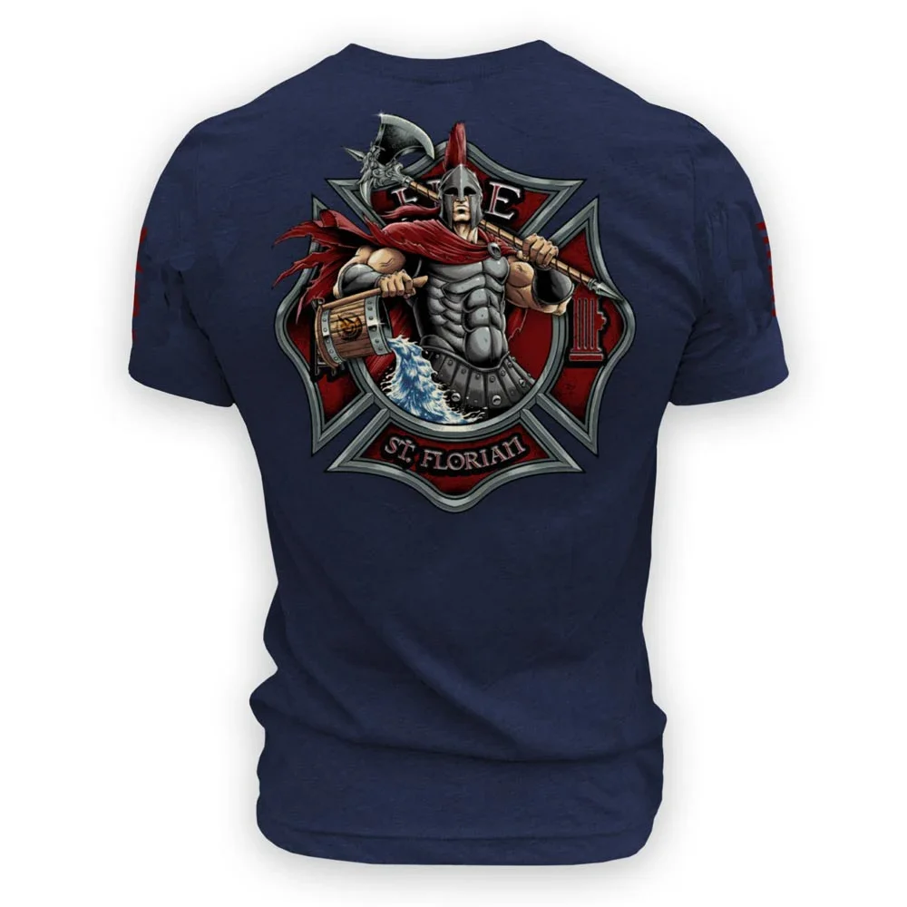 Saint Florian Patron Saint of Fire and Firefighters T-Shirt. Summer Cotton Short Sleeve O-Neck Mens T Shirt New S-3XL
