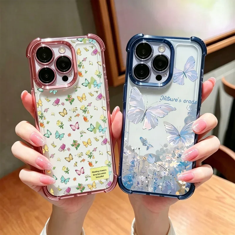 INS Blue Butterfly Phone Case For Infinix Hot 70 60 30 40 Pro 30i 40i Play Note 60 50S 50X 50 30 40 50 Pro Plus Smart 20 10 8 9