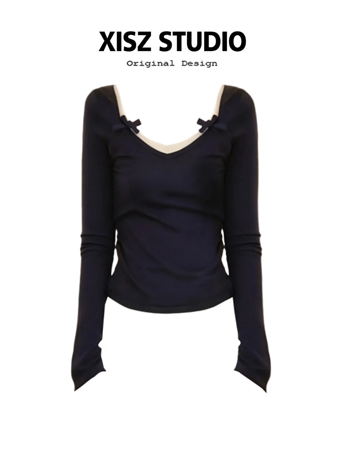 

Женская синяя готическая футболка Harajuku Y2k, футболки, топ, винтажные эстетические асимметричные футболки с длинными рукавами, одежда больших размеров в стиле эмо 2000-х годов