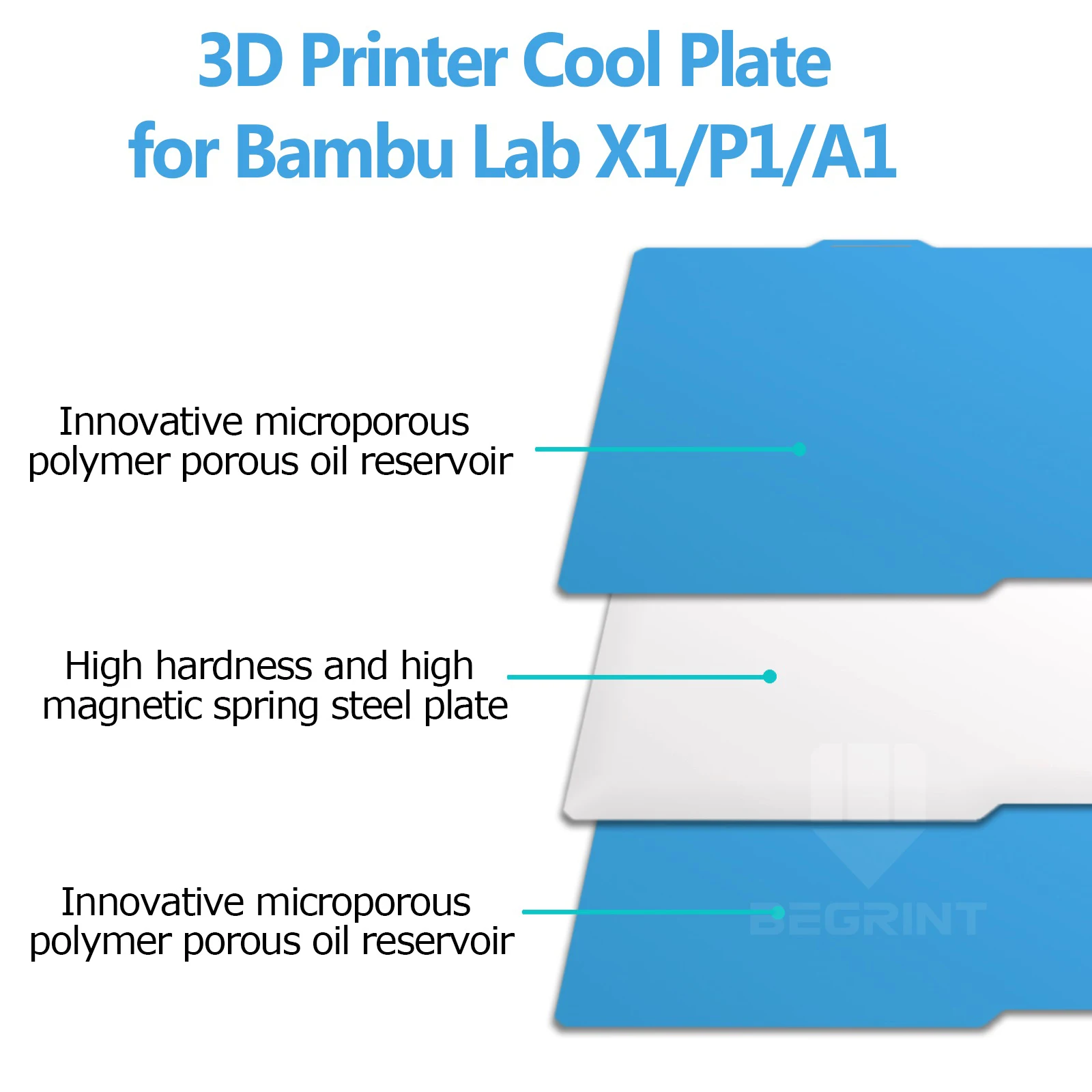 Koudedruk Bouwplaat Voor Bambu Lab X1 X1C P1P P1S A1 Dubbelzijdige Koude Plaat Voor 257x257mm Heatbed Geen Verwarming Vereist