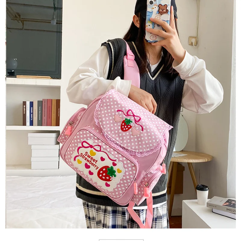 Preppy Style Dot School Backpack for Teenage Girls School Book Bags Children Large Backpacks Mochila