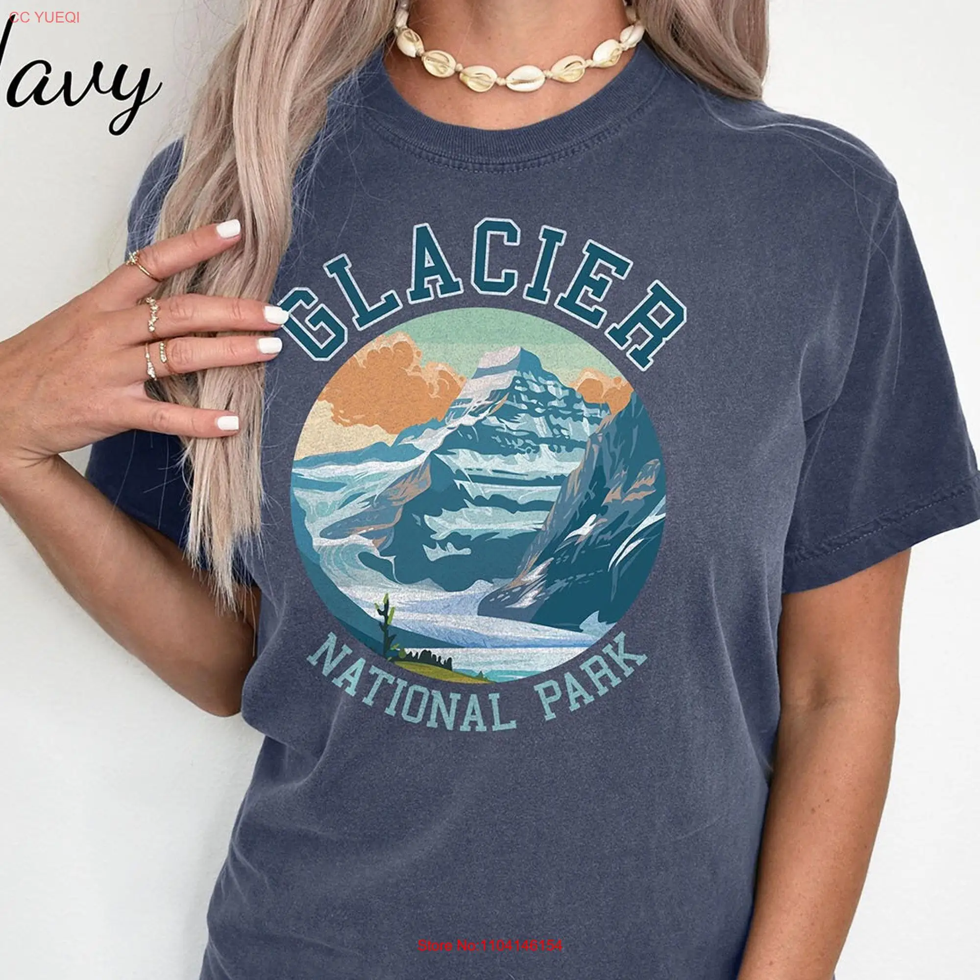 Glacier National Park Comfort Colors T Shirt for Family Travel Vacation long or short sleeves