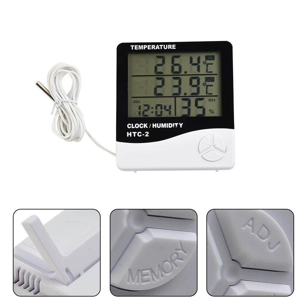 Weather Station With Outdoor Sensor Thermometer Hygrometer Humidity Temperature Digital Indoor Temperature Probe Sensor Cable