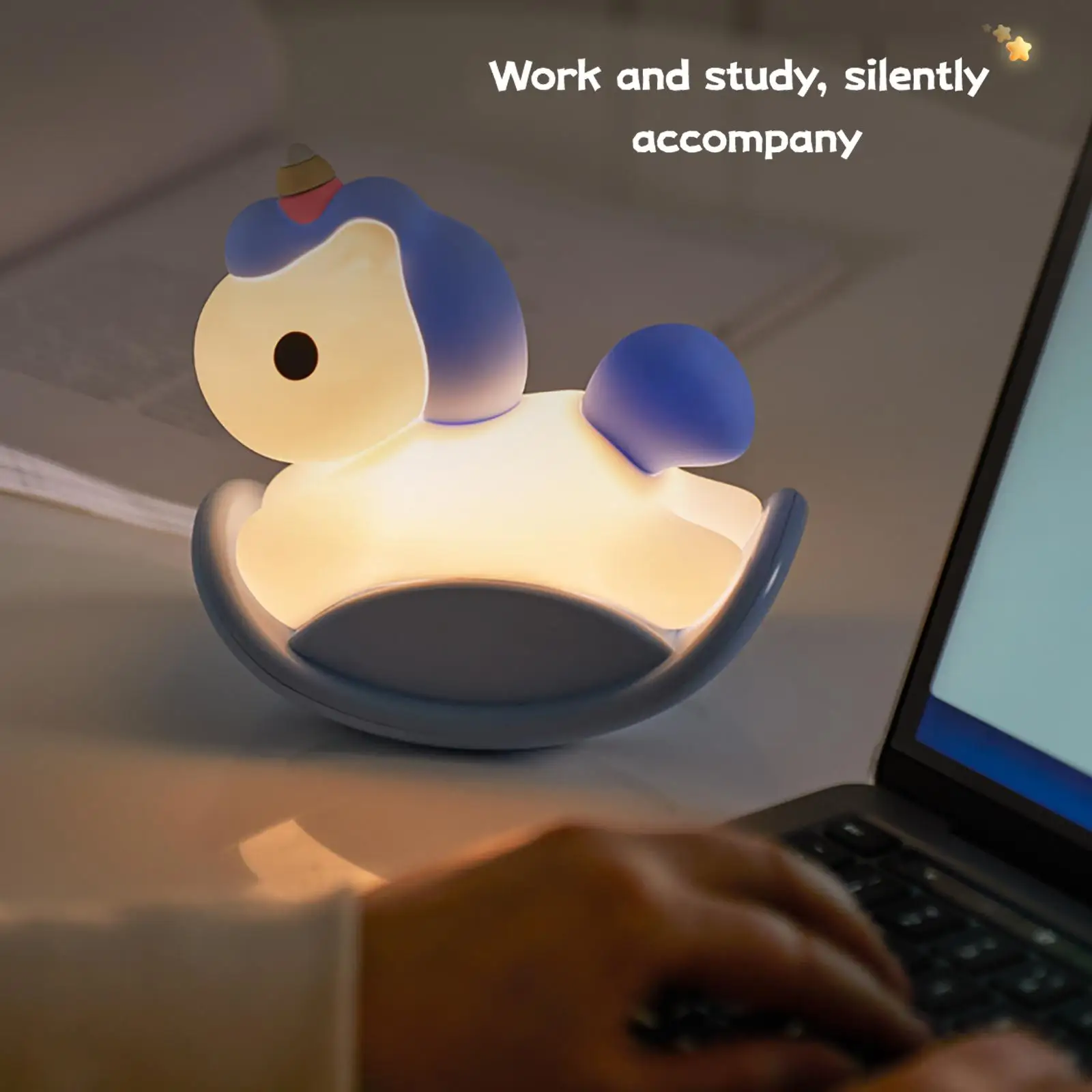 فانوس حصان لطيف LED ضوء مبتكر على شكل حيوان ناعم للأطفال، ديكور غرفة قابل للتعتيم مكون من 3 مستويات، هدية لطيفة للنساء (وردي)