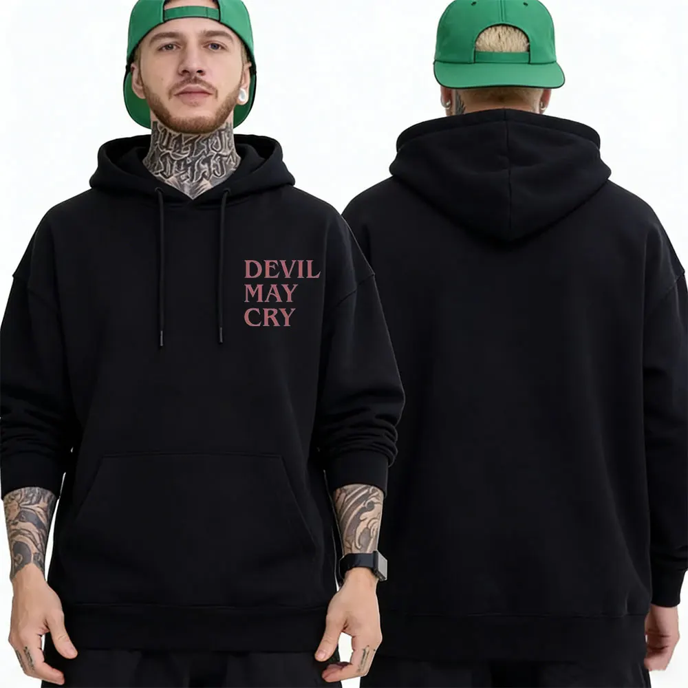 Game Devil May Cry Vergil Graphic Hoodie Men Women Cosplay Otaku Lovers Hooded Tracksuit Unisex Oversized Fleece Cotton Hoodies