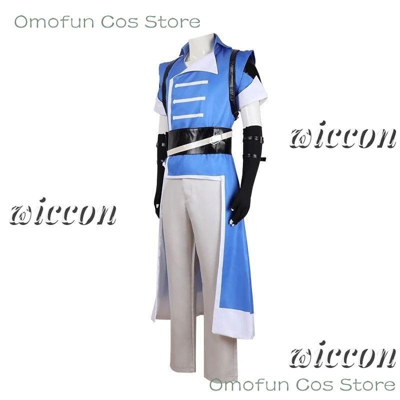 Disfraz de juego Richter Belmont para hombre, traje de batalla azul, chaqueta azul, pantalones con guantes, conjunto completo para Halloween