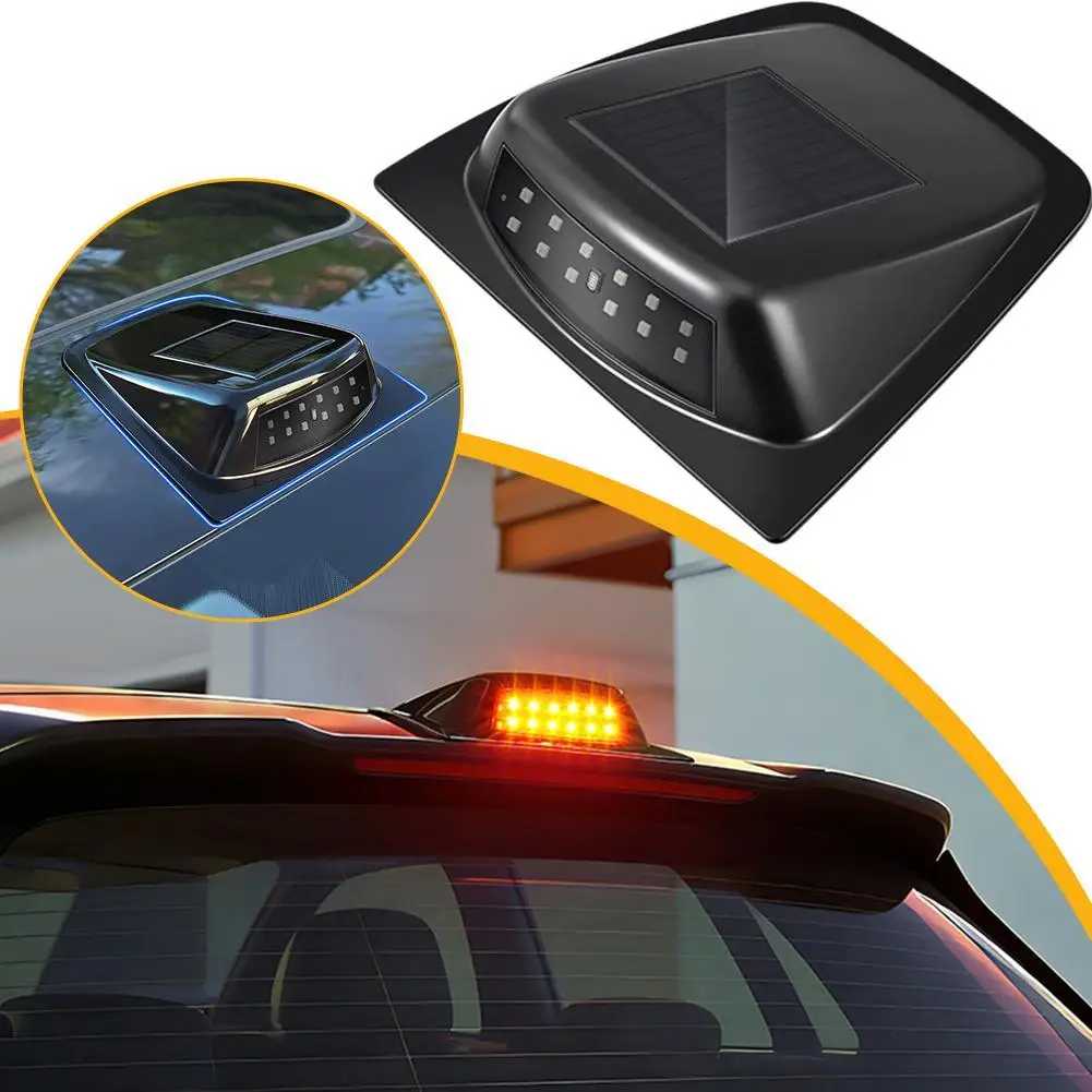 Solar-powered LED Car Roof LiDAR Decorative Cover Light Anti-collision Warning Strobe Navigation Light Modification Universal
