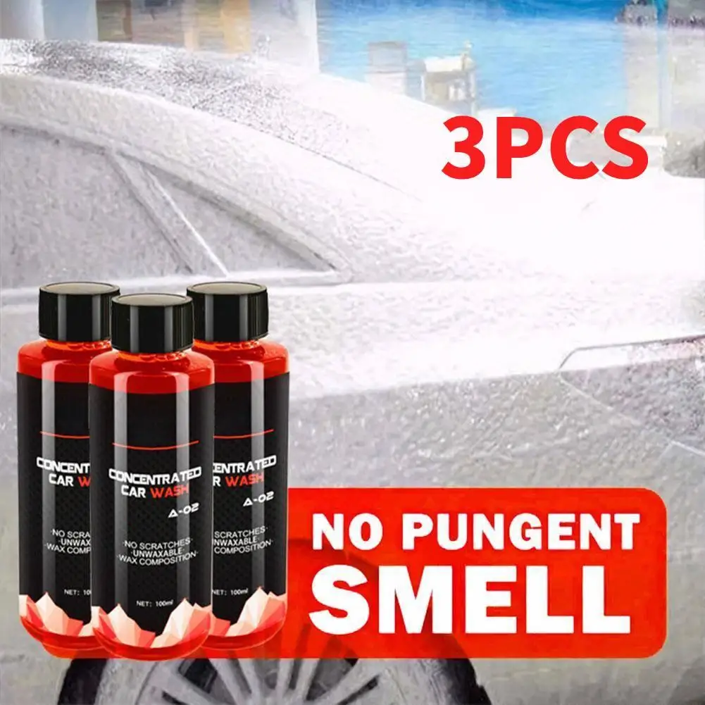 3pcs Car Cleaning Foam Liquid Large Capacity High Concentration Super Foam Car Wash Liquid Auto Washing Car Wash Supplies