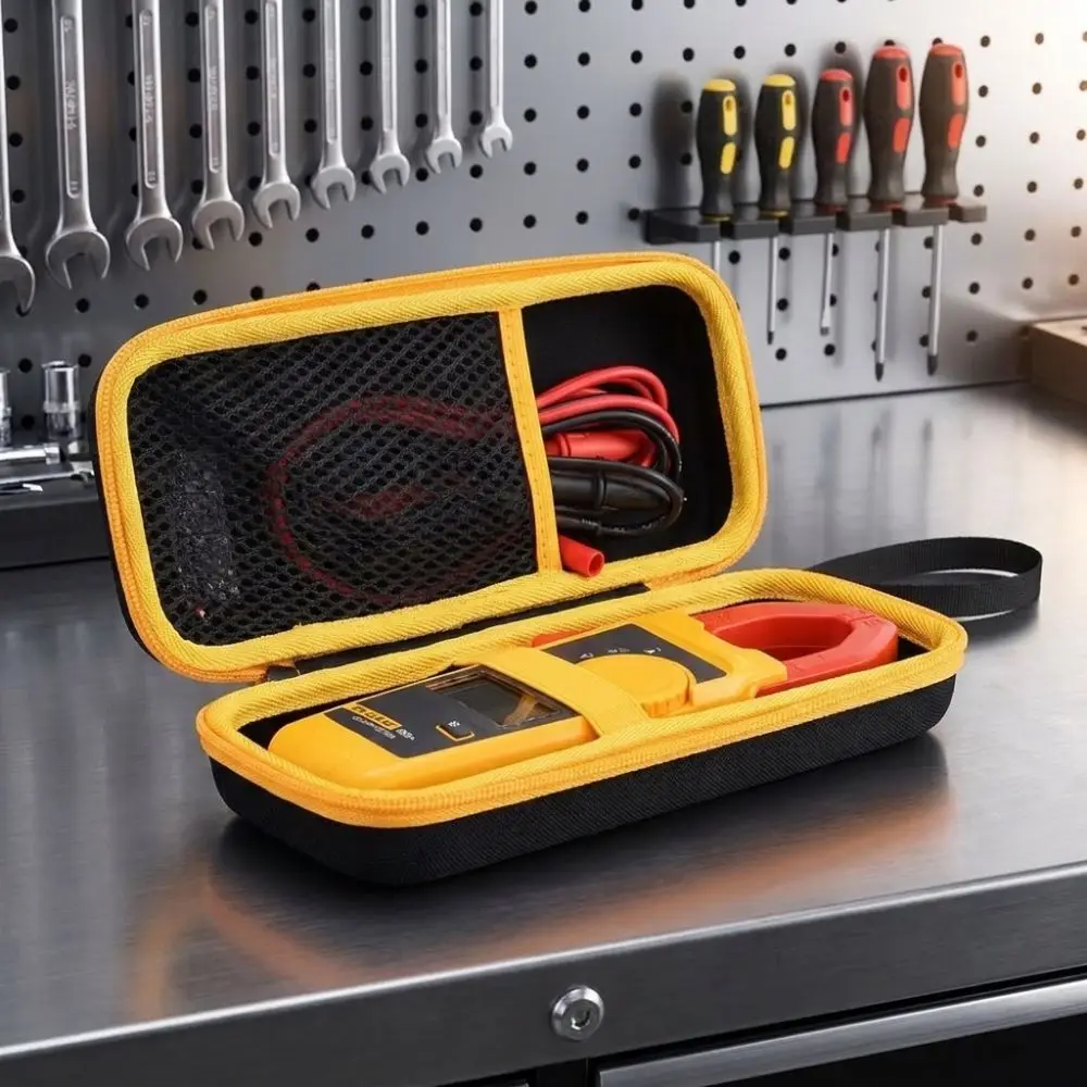 Durable EVA Clamp Meter Hard Case Black Oxford Cloth Multimeter Storage Bag Shockproof Design Compact Shockproof Tool Box