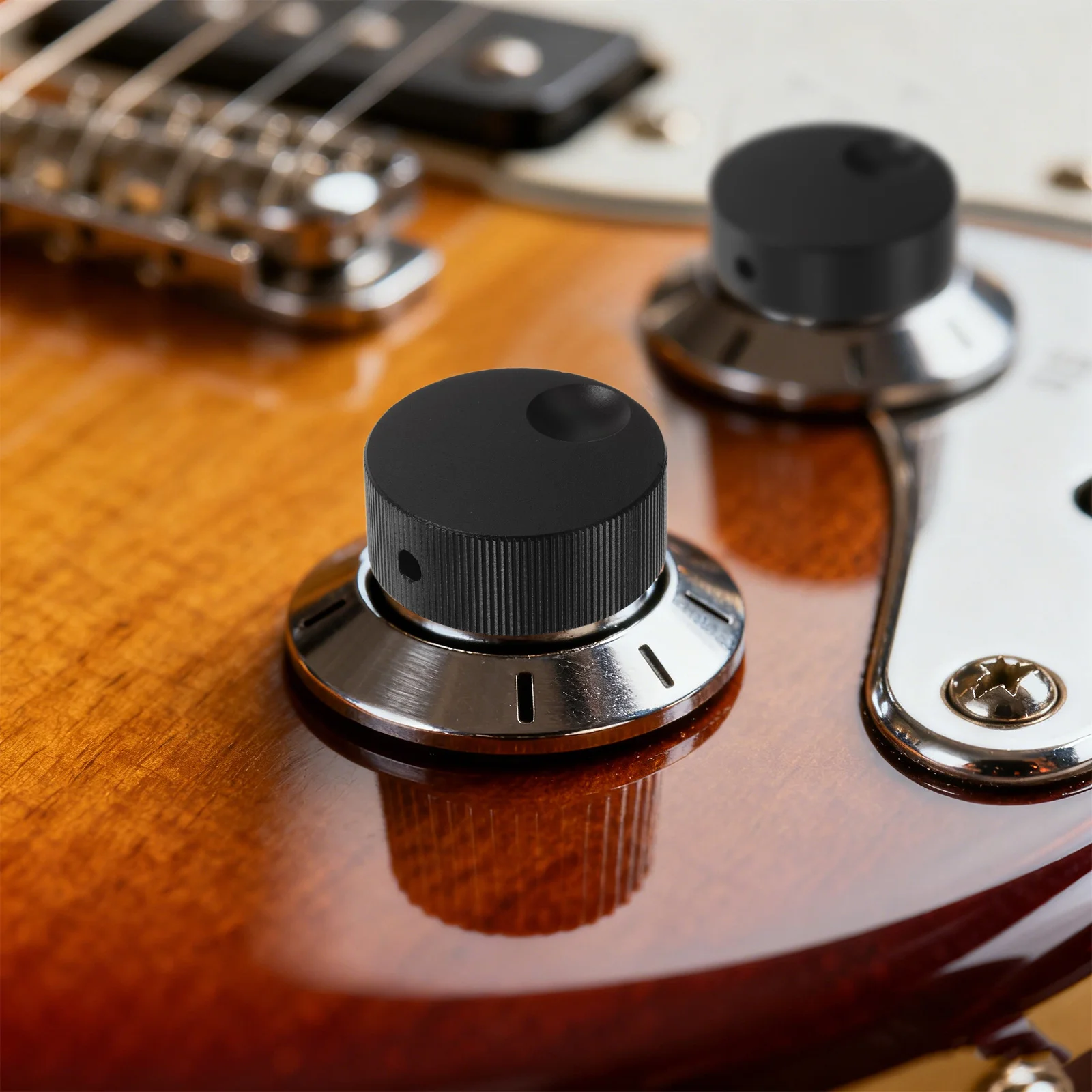 

2pcs Aluminum Potentiometer Knob 32X13Mm Solid Rotary Control For Volume Adjustment Compatible With Electric Guitar Bass Audio