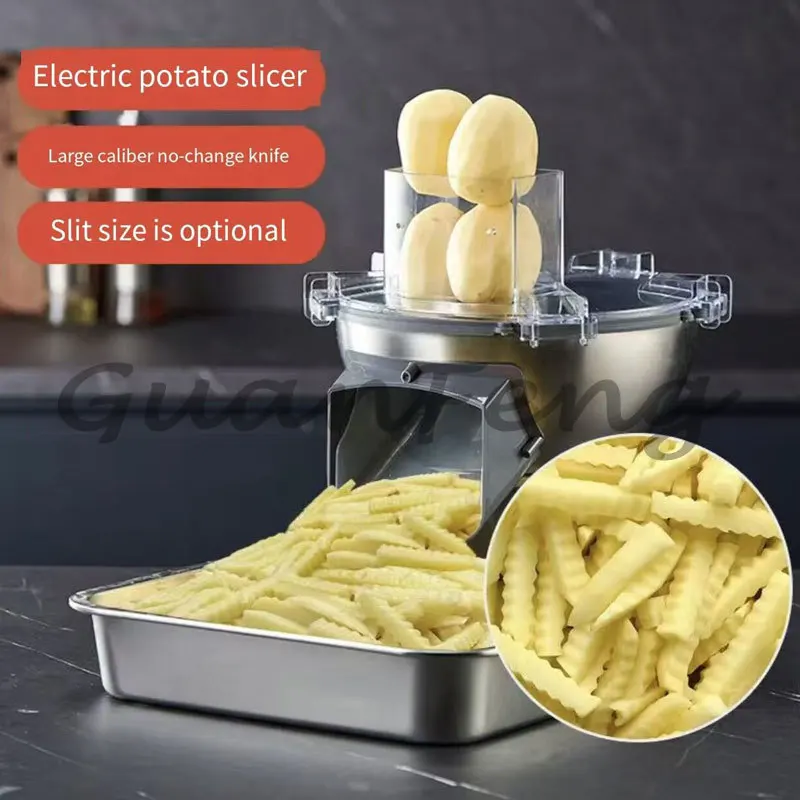 Multifunctional Electric Vegetable Cutter Household Commercial French Fry Machine Potato Cutting Food Processor