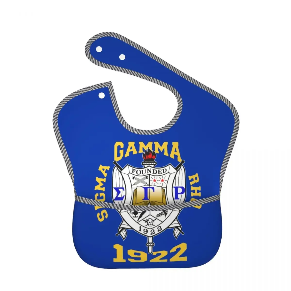 

Sigma SGR Gamma Rho Baby Bibs for Baby Boy or Girl, Adjustable Bib Baby and Toddler Bib for Eating, Waterproof Fabric