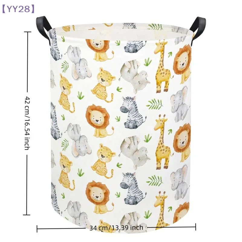 【xxx】Cartoon Animal Storage Basket Foldable Waterproof Laundry Hamper With Double Handles For Kids Toy Clothes Organizer Bin{Y}