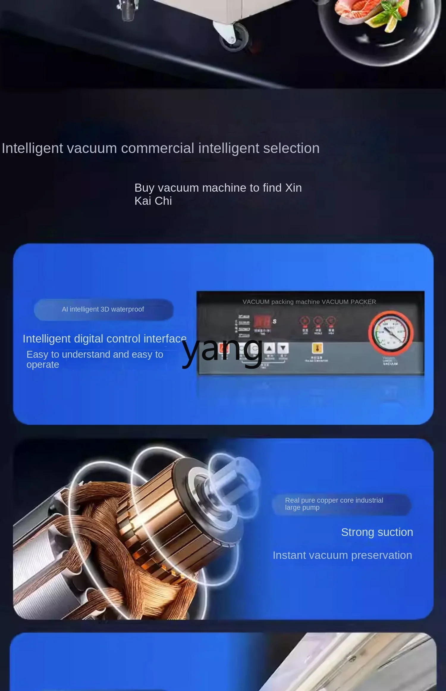 YJQ  Automatic Vacuum Food Packaging Commercial Packaging Compressor Vacuum Sealing Machine