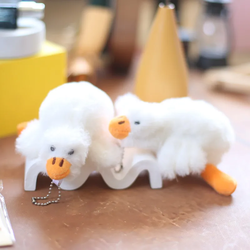 New Duck Keychain Plush Keychain Goose Keychain Big Goose Doll Pillow Plush Toy Duck Plush Toys Fluffy Doll Keychain Cute Animal