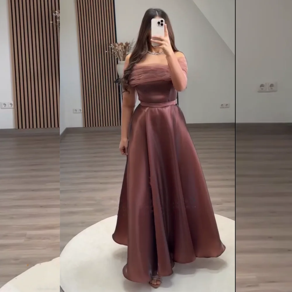 

Customized Fashion Organza Pleat Sash A-line Off-the-shoulder Long Dresses Quinceanera Bespoke Occasion Chinese Style